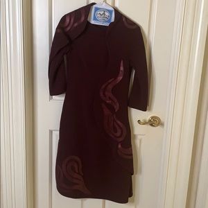 BOTTEGA VENETA - purple dress with embroidery